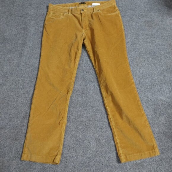 Paul Stuart Pants 38 x 28 Yellow Corduroy Solid Cotton Elastane - Picture 1 of 11